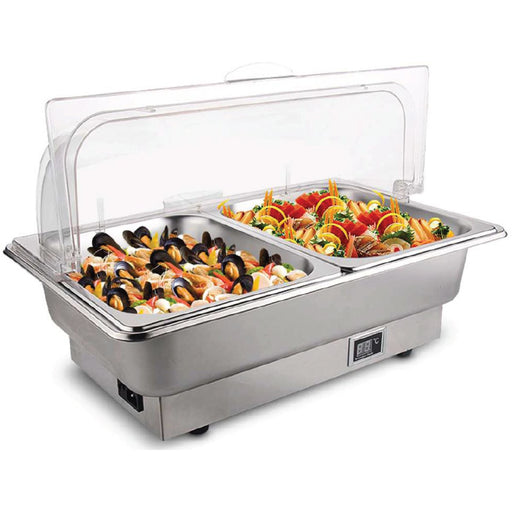 Roll top Chafer Electric heating GN1/1 Stainless steel Plastic cover 9 litres |  ECD09A2 Makfry