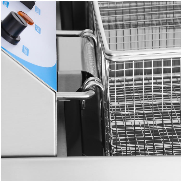 B Grade Commercial Twin Fryer Electric 10+10 Litre 6k W Countertop Drainage Tap | Maref102 V B Grade Makfry