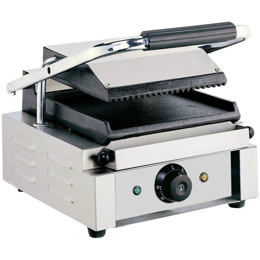 Heavy Duty Panini Contact grill Single Ribbed/Smooth |  EG01C Makfry