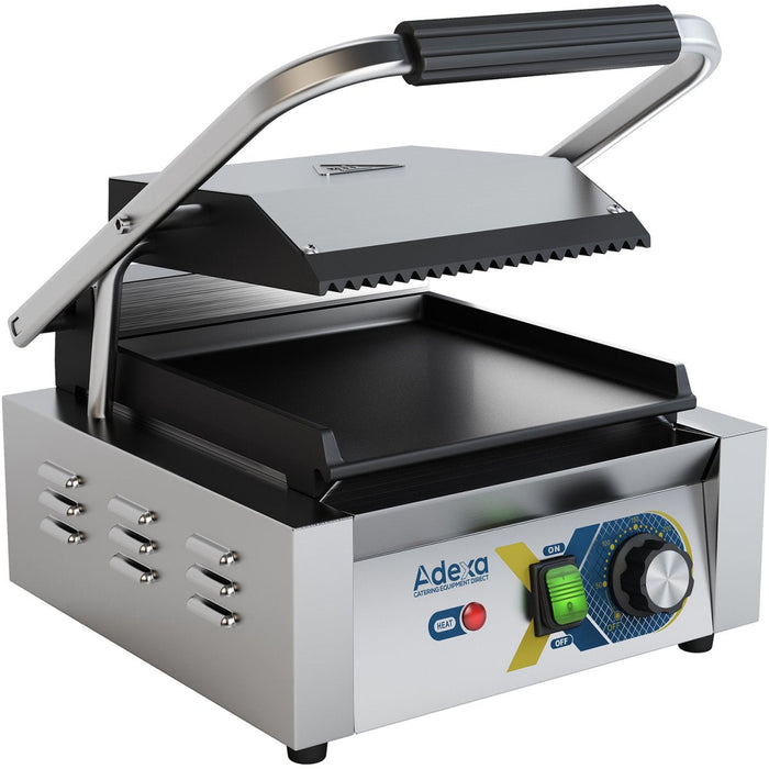 Heavy Duty Panini Contact grill Single Ribbed/Smooth |  EGD10B Makfry