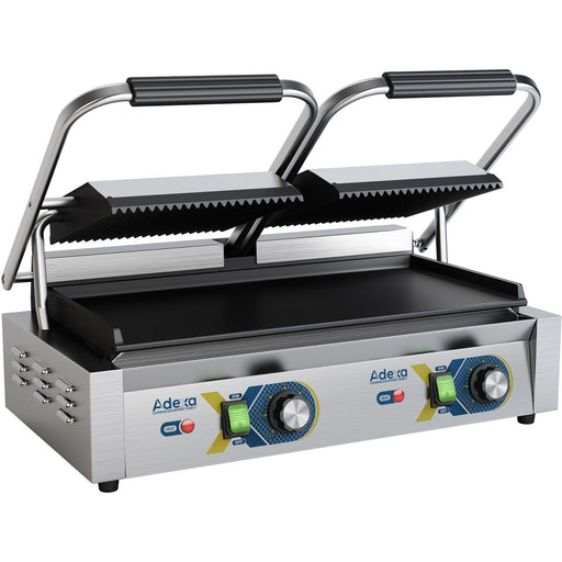 Heavy Duty Panini Contact grill Double Ribbed/Smooth |  EGD20B Makfry