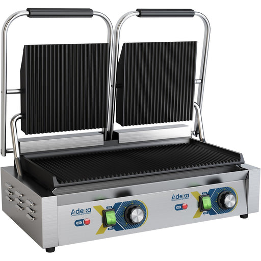 Heavy Duty Panini Contact grill Double Ribbed |  EGD20C Makfry