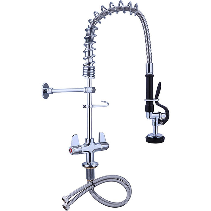 Pre Rinse Spray Unit Deck mount Double inlet Height 600mm Stainless steel |  EQ7801A Makfry