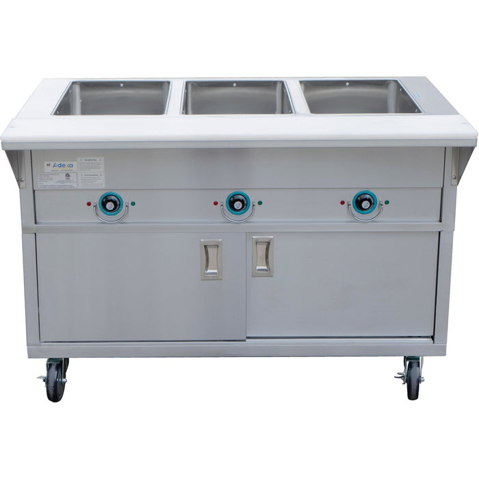 Mobile Bain marie with Cupboard 3xGN1/1 |  EST3SWCBSD