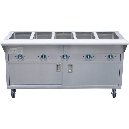 Mobile Servery Steam Table With Cupboard 5x Gn1/1 | Est5 Swcbsd Makfry