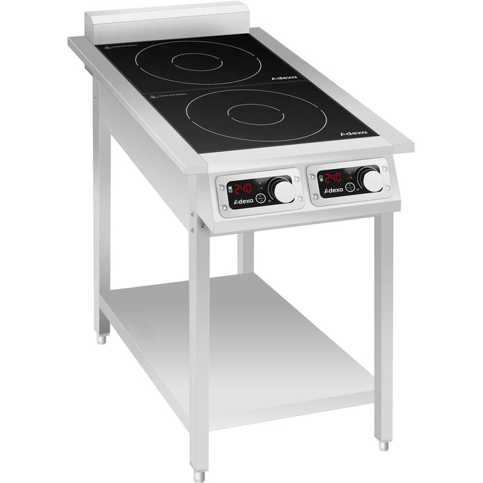 Commercial Double Induction Hob With Undershelf 2 X 3500 W 432x700x911mm | Ew350 C2 Makfry