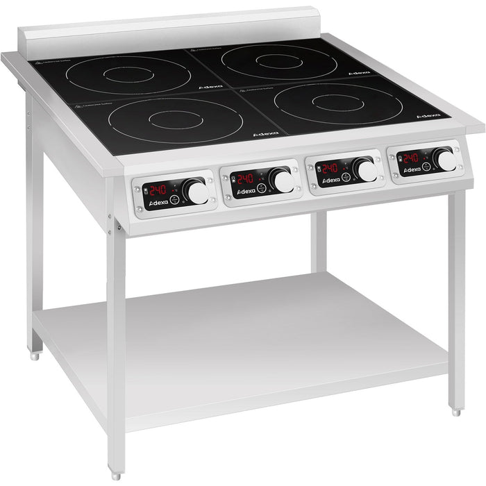 Commercial 4 Zone Induction Hob With Undershelf 4 X 3500 W 790x700x911mm | Ew350 C4 Makfry