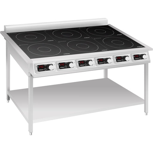 Commercial 6 Zone Induction Hob With Undershelf 6 X 3500 W 1153x700x911mm | Ew350 H6 Makfry