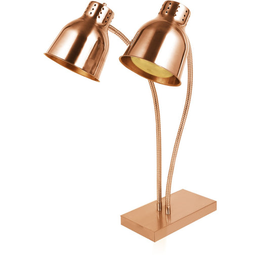 Commercial Tabletop Food Warmer 2 Heating Lamp 250W Gold |  EWL02G2 Makfry