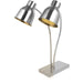 Commercial Tabletop Food Warmer 2 Heating Lamp 250W Silver |  EWL02S2 Makfry
