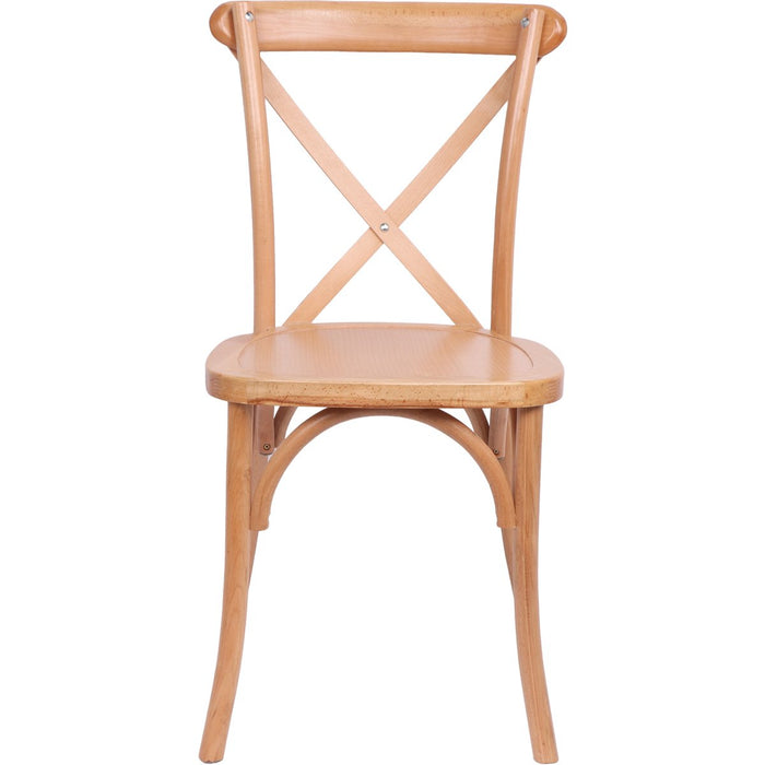 Beech Wood Cross Back Dining Chair with Wooden Seat |  F1011BW Makfry