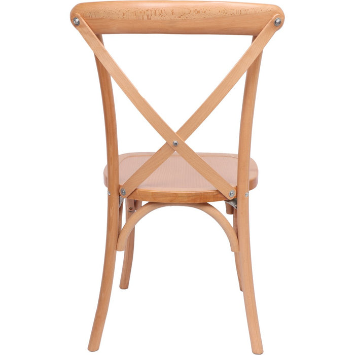 Beech Wood Cross Back Dining Chair with Wooden Seat |  F1011BW Makfry