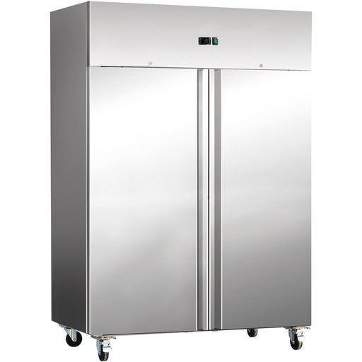 Commercial Freezer Upright Cabinet Stainless Steel 1160 Litres Double Door 3 Shelves Ventilated Cooling 1340x810x2010mm |  Thl1200 Bt Makfry