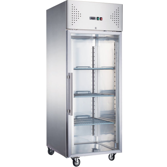 600lt Commercial Refrigerator tainless steel Upright Cabinet Single glass door GN2/1 Fan assisted cooling |  R600SGLASS