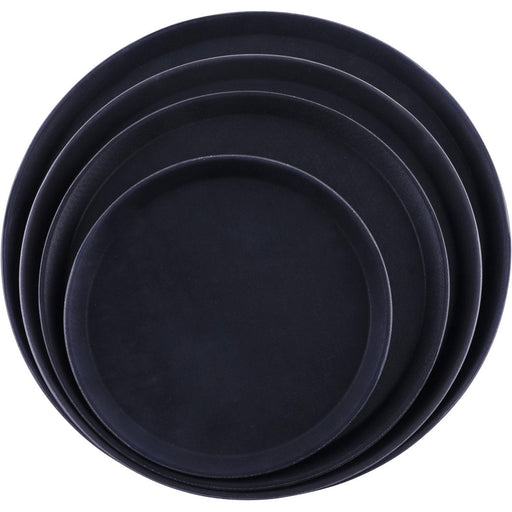 Serving Tray Fibreglass Round 16" Black |  FBR1616 Makfry