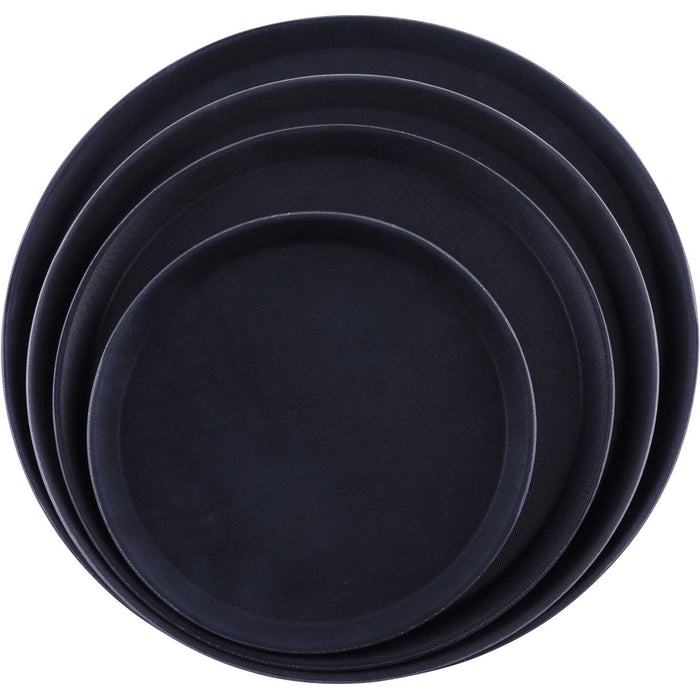 Serving Tray Fibreglass Round 11" Black |  FBR1111 Makfry