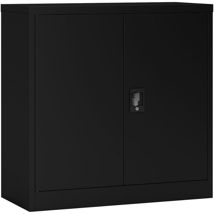 B GRADE Commercial Metal Black Storage Cabinet Lockable with 2 Shelves 900x400x900mm |  FCA9BLACK B GRADE