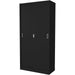 Commercial Sliding Door Steel Black Storage Cupboard With 4 Shelves And Lock 900x400x1850mm | Fcc18 Black Makfry