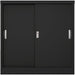 Commercial Metal Black Sliding Door Storage Cabinet Lockable with 2 Shelves 900x400x900mm |  FCC9BLACK Makfry