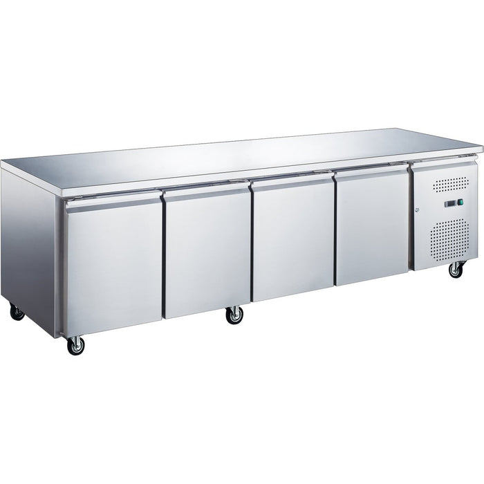 B GRADE Professional Low Refrigerated Counter / Chef Base 4 doors 2230x700x650mm |  BASE41 B GRADE