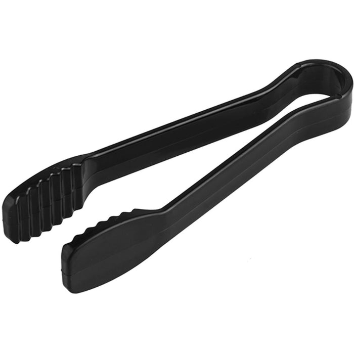 6" Catering Flat Buffet Tongs Black Polycarbonate|  FLATTONG6