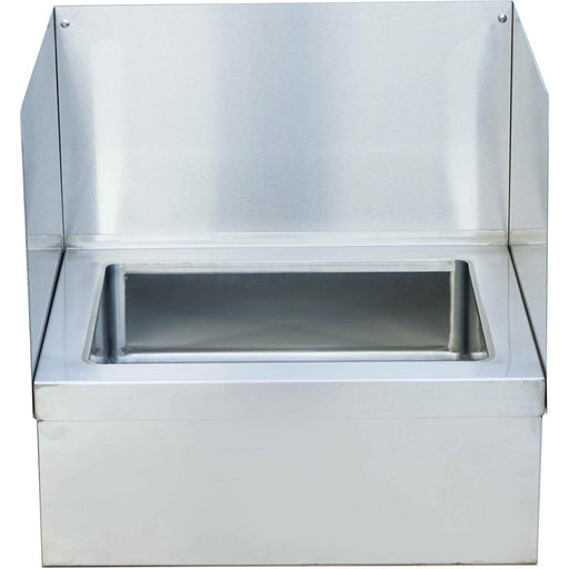 Janitorial Floor Mop Sink with Left & Right & Back Splashes Stainless steel |  FMS2424LRS Makfry