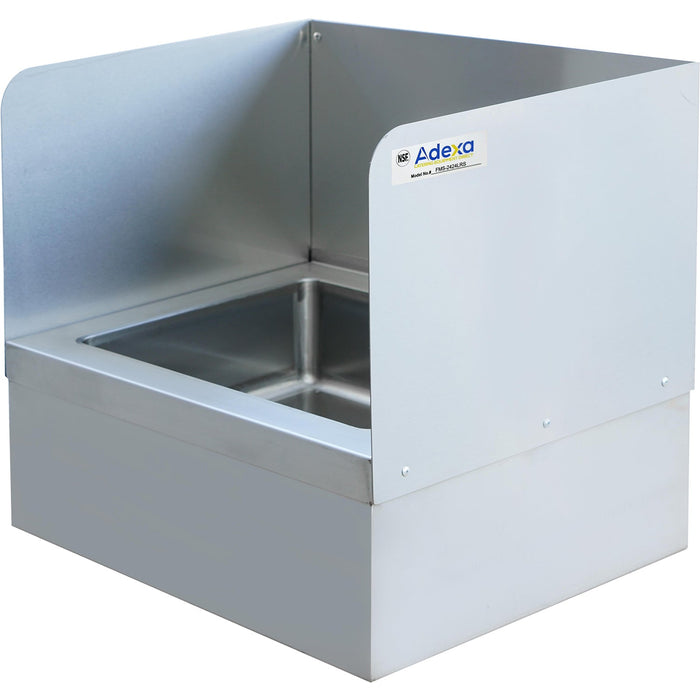 Janitorial Floor Mop Sink with Left & Right & Back Splashes Stainless steel |  FMS2424LRS Makfry