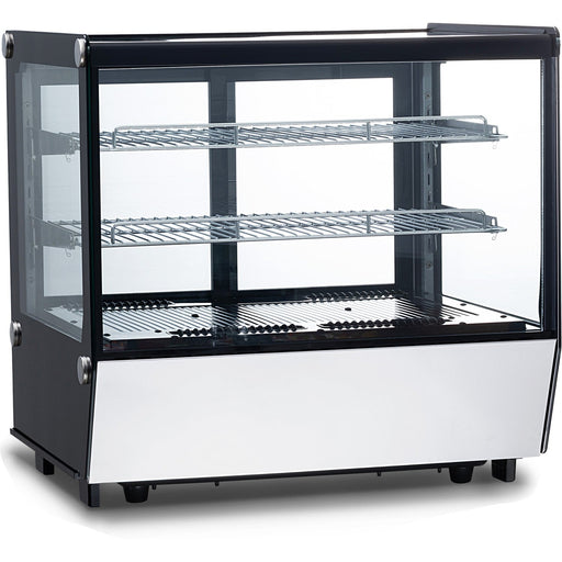 Display Merchandiser Fridge Countertop 200 Litres 2 Shelves Black &Amp; Stainless Steel | Ftw200 Z Makfry