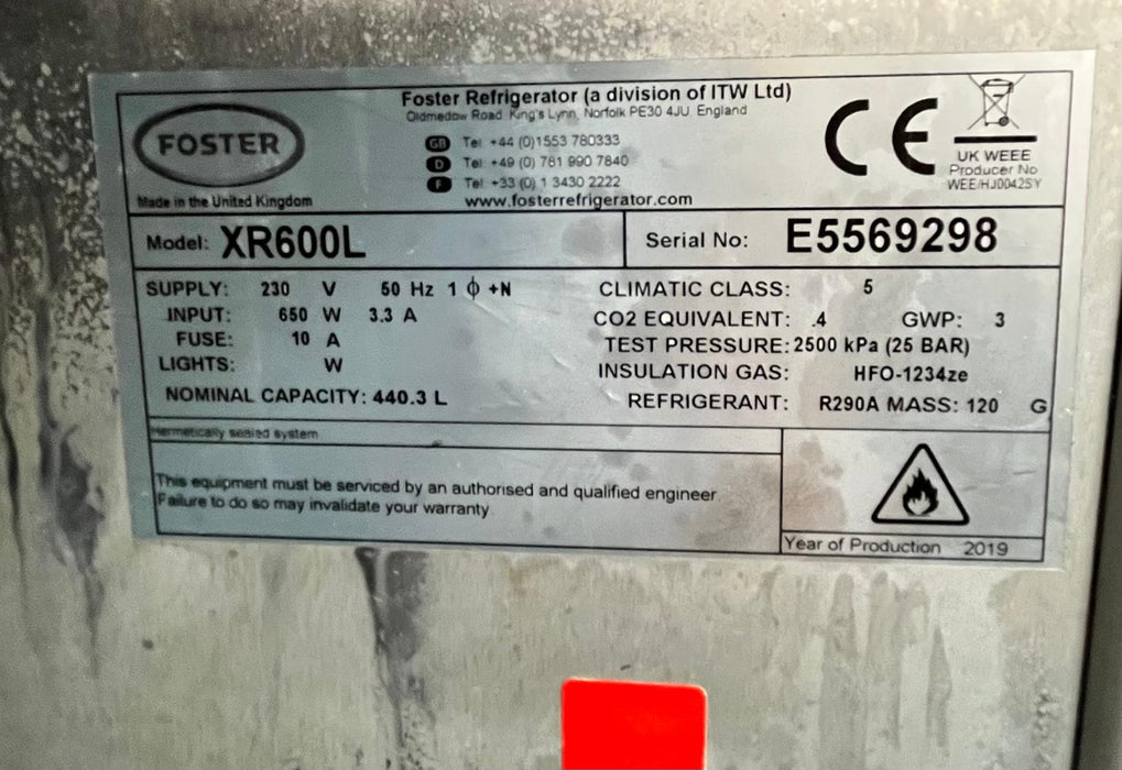 Commercial Foster XR600L Solid Door Freezer- Refurbished Canmac Refurbished