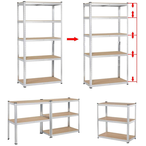 Garage Shelving Unit Medium duty 900x400x1800mm 5 shelves 175 kg/shelf Galvanized steel |  G9040 Makfry