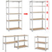 Garage Shelving Unit Medium duty 700x300x1500mm 5 shelves 175 kg/shelf Galvanized steel |  G7030 Makfry