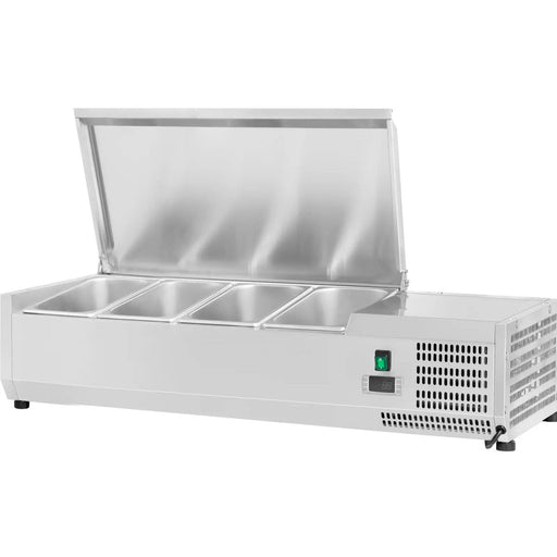 Refrigerated Servery Prep Top 1200mm 4x Gn1/3 Depth 380mm Stainless Steel Lid | Ga512 Makfry