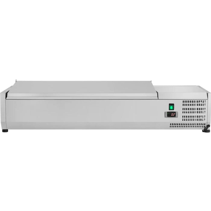 B Grade Refrigerated Servery Prep Top 1400mm 6x Gn1/3 Depth 380mm Stainless Steel Lid | Thvd1400/380 B Grade Makfry