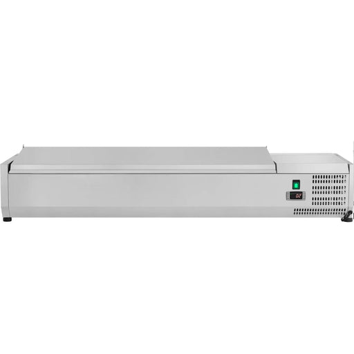 Refrigerated Servery Prep Top 1500mm 6x Gn1/3 Depth 380mm Stainless Steel Lid | Vrx1500/380 Ss Makfry