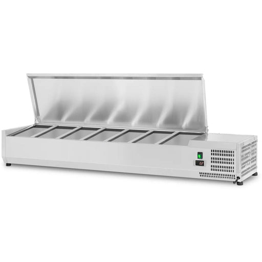 Refrigerated Servery Prep Top 1600mm 7x Gn1/3 Stainless Steel Lid | Ga516 Makfry