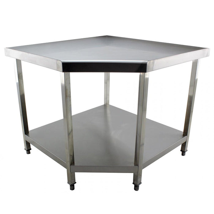 B GRADE Commercial Work table Corner unit Stainless steel Sides 700mm |  VT107C B GRADE