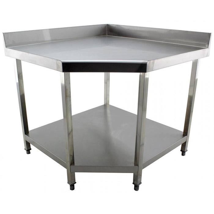 Commercial Work table Corner unit Stainless steel Sides 600mm Upstand |  VT106CB