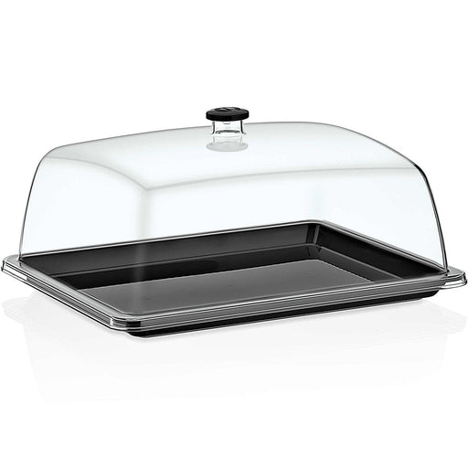 Polycarbonate Gastronorm Tray with Dome cover GN1/3 Black |  GFT13BL-GF13 Makfry