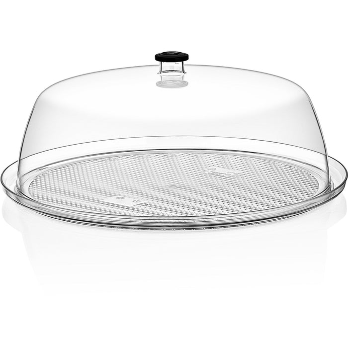 Polycarbonate Gastronorm Tray with Dome Cover Round Ø350mm Depth 20mm Clear |  GFT14-GF14 Makfry