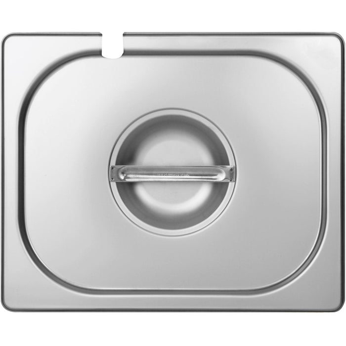 Stainless steel Gastronorm Container Lid with Ladle Recess GN1/2 |  812LN Makfry