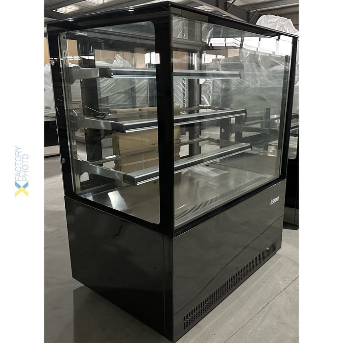 Cake counter Straight front 1200x730x1300mm 3 shelves Black base LED |  GN1200R3BLACK