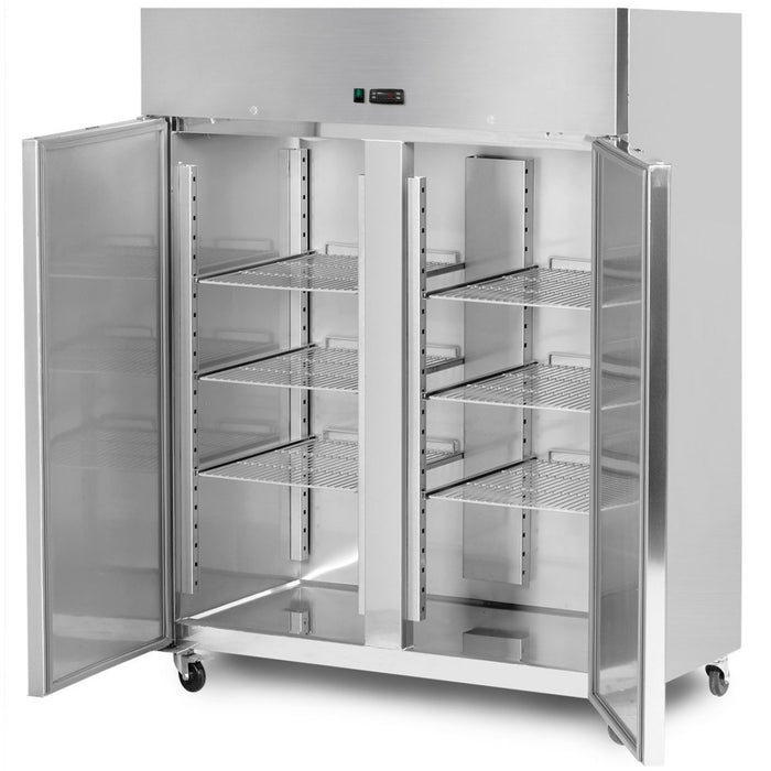 1200lt Professional Refrigerator Stainless steel Upright cabinet  Twin door GN2/1 Ventilated cooling |  R1200V