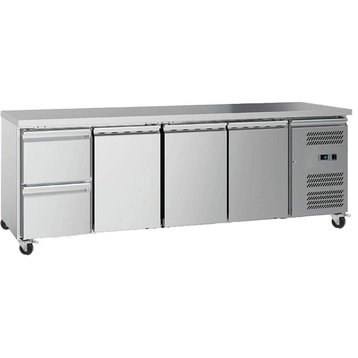 Commercial Refrigerated Counter 3 Doors 2 Drawers Depth 700mm | 2 Drg42 V Makfry