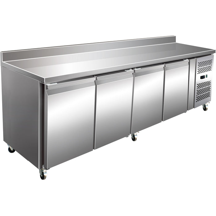 B Grade Commercial Refrigerated Counter With Upstand 4 Doors Depth 600mm | Thsnack4200 Tn B Grade Makfry