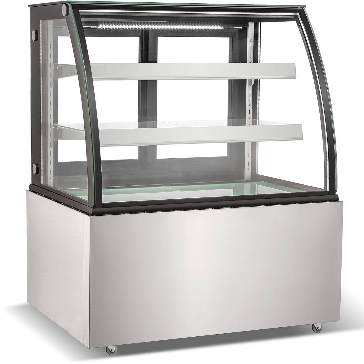 Cake Counter Curved Front 1000x700x1200mm 2 Shelves Stainless Steel Ba ...