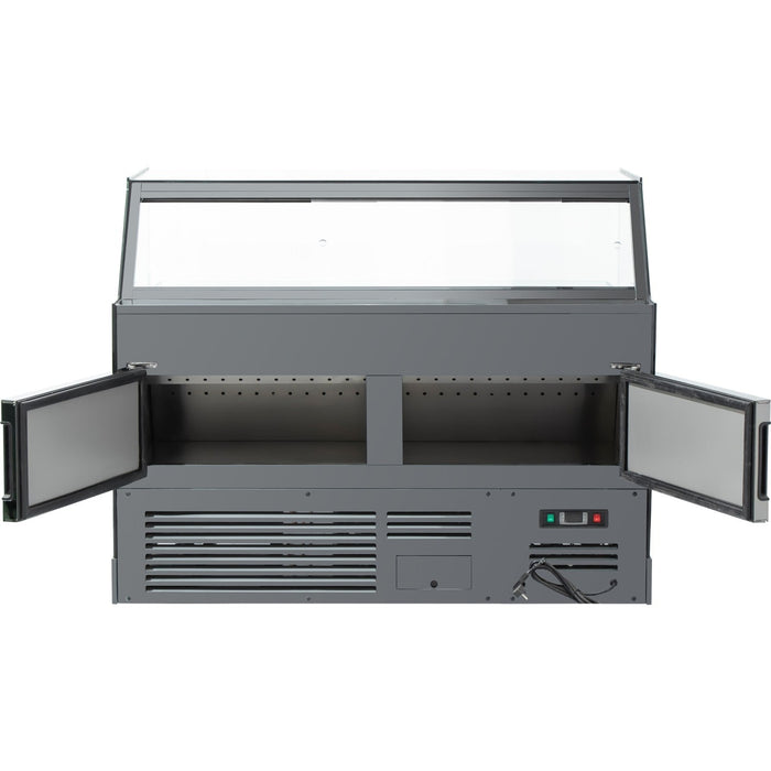 Serve Over Deli Counter Black Front Straight Glass Front Width 1200mm | Gn1200 Ck2 Black Makfry