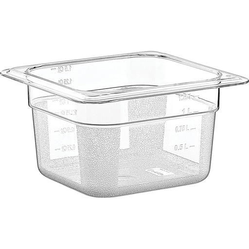 Polycarbonate Gastronorm Pan GN1/6 Depth 100mm 1.25 litres |  GNP16100 Makfry