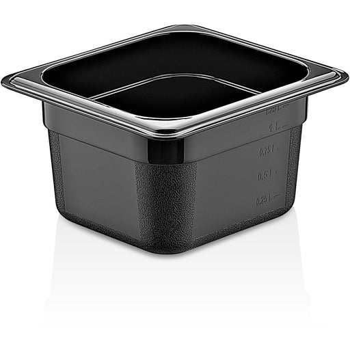 Polypropylene Gastronorm Pan GN1/6 Depth 150mm Black |  GNPP16150B Makfry