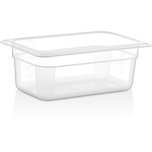 Polypropylene Gastronorm Pan GN1/4 Depth 100mm Clear 2 litres |  GNPP14100 Makfry