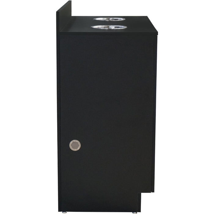 Double Waste Bin Enclosure Cabinet With Drop Hole 1138x560x1160mm Black | Gs30200 Makfry